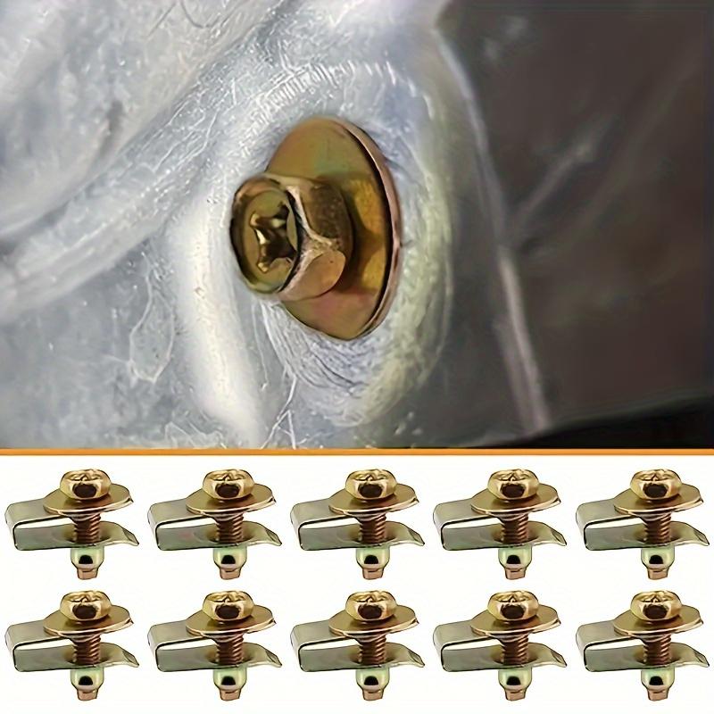 40pcs Heavy-Duty Steel U-Nut Clip Fasteners for Car Hood Protection - Secure Bolt Mounts with Screw Installation 20 Screws&20 Nuts