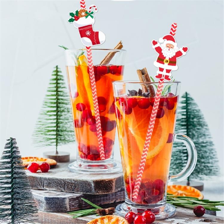 Disposable Paper Straws Christmas Beverage Crafts Party DIY Projects
