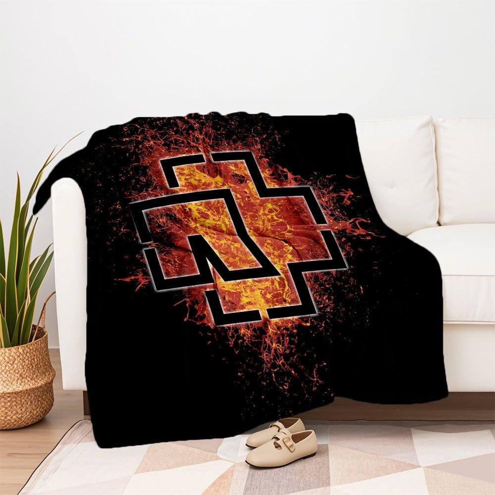 Flame Cross T-Shirt - Fiery Graphic TeeBlanket Flannel Throw Blanket for Sofa, Bed, Travel, Camping, Office, Couch, Chair, And Bed Gift for