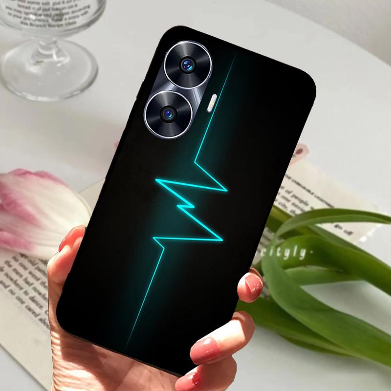For Realme C55 Case Cool Black Soft Silicone TPU Bumper Protective Phone Case For OPPO Realme C55 C 55 Cover Fundas Shell Coque