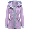 Damen Outdoor-Wanderjacke, leicht, wasserabweisend, leichter Regen, mit Kapuze, Windjacke, Regenmantel, Laufen, Gehen, Trenchcoat, Alltags-Outwear-Outfit, Neu
