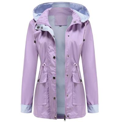 Dames Outdoor-wandeljack Lichtgewicht Waterafstotend Lichte regen Capuchon Windjack Regenjas Hardlopen Wandelen Trenchcoat Dagelijks Uitloper Outfit Nieuw