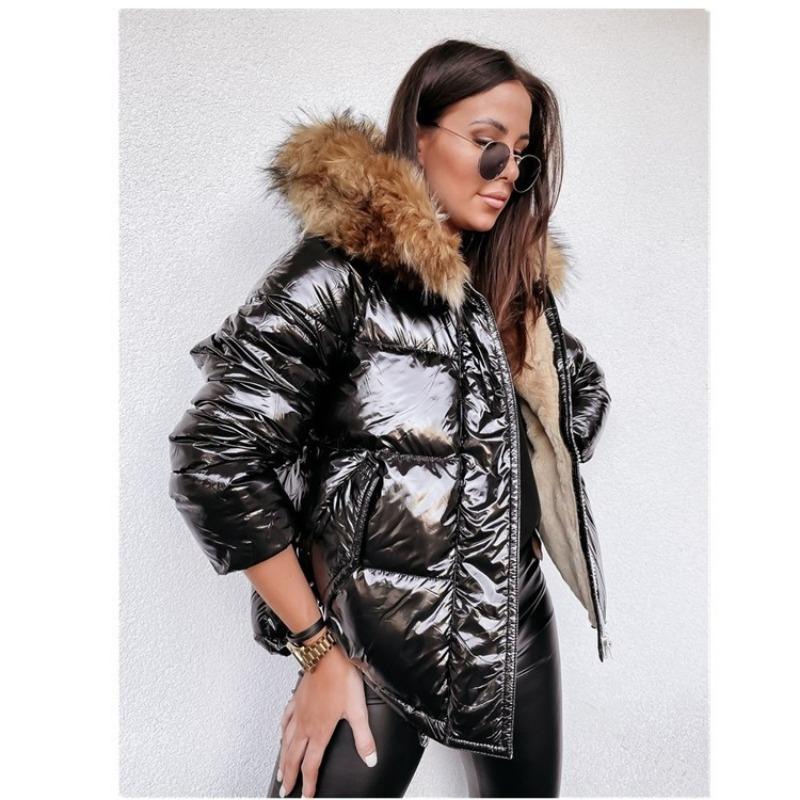Winter Women's Fashion Hooded Short Cotton Clothes Warm Zipper Cotton Clothes