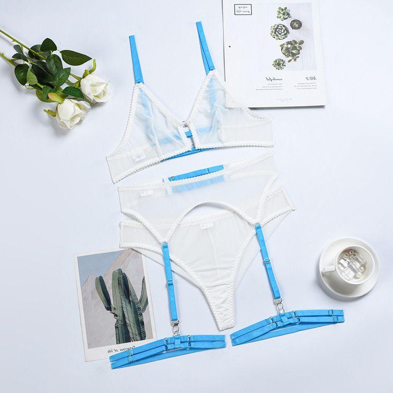 Lace Babydoll Open Bra Set Women's Intimates Sexy Bra G-String & Lingerie Sets Transparent Bralette Set Erotic Sexy Underwear