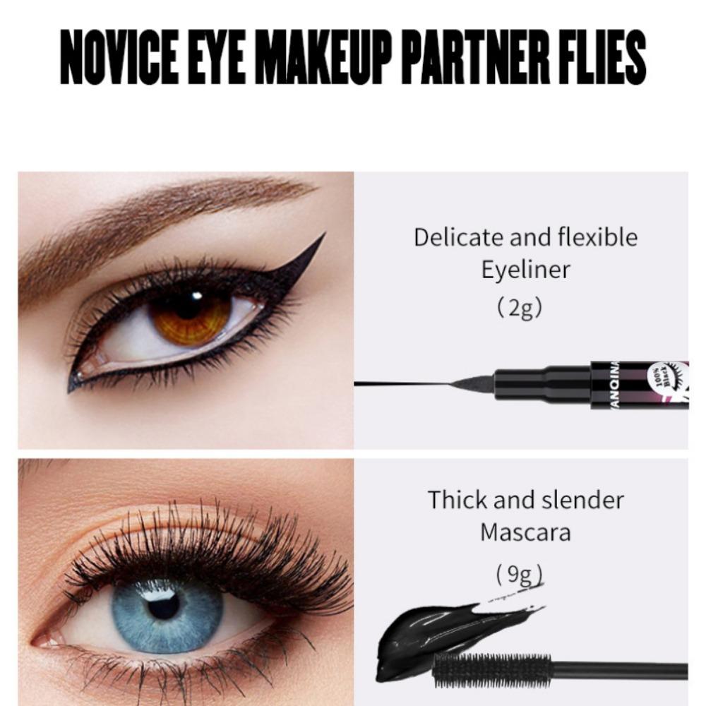YANQINA 36H Eyeliner Set 2in1 Mascara Wasserfestes Make-up blüht nicht auf