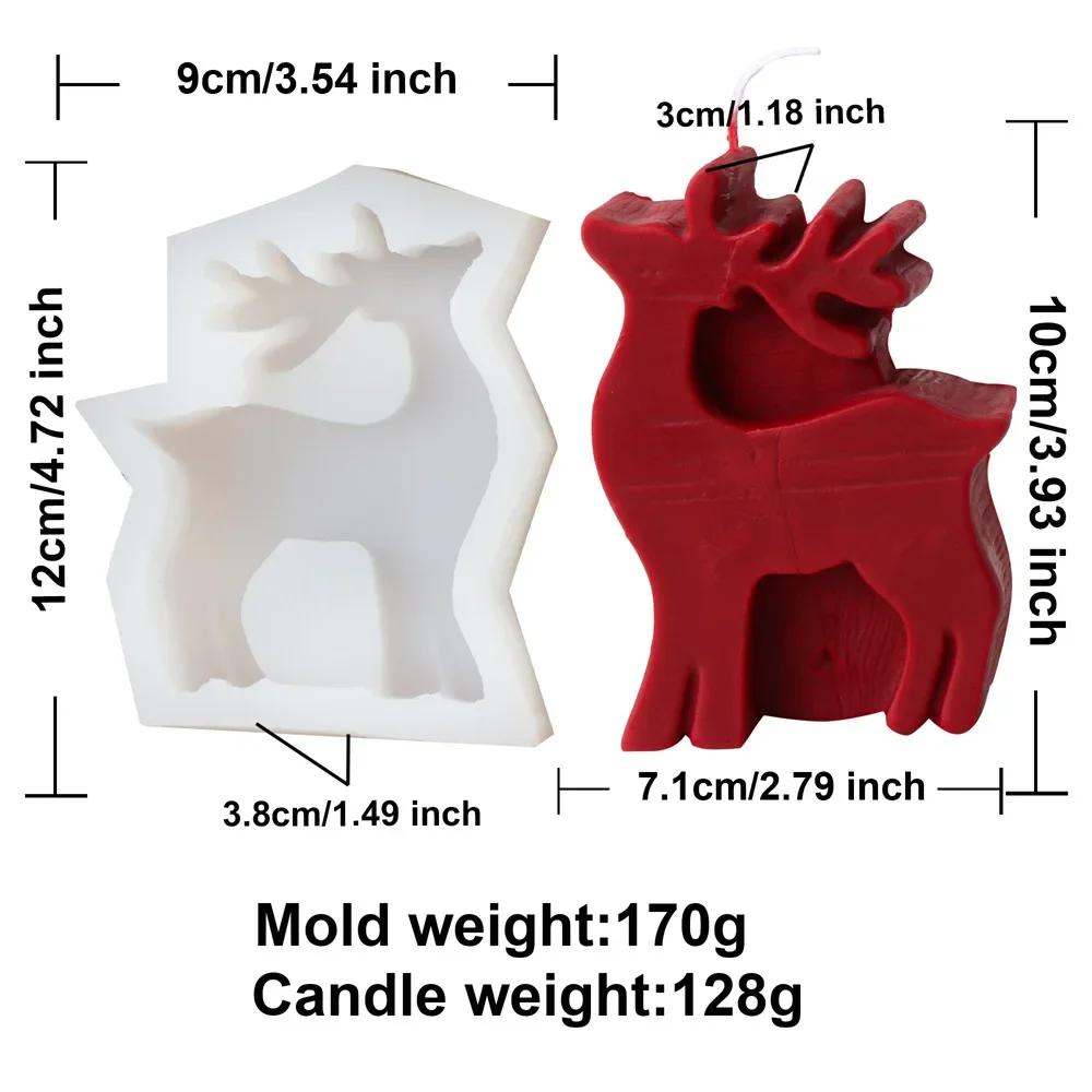 3D DIY Santa Claus Candle Silicone Mold Snow Bell Elk Candle Mold Christmas Tree Resin Mold Christmas Gift