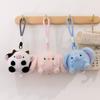 Creative Unzipping Pinch Ball Plush Keychain Cute Cow Rabbit Cat Backpack Pendant Cartoon Doll