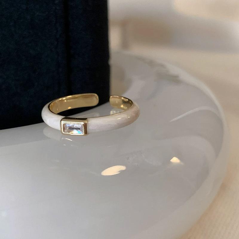 Zircon Drip Oil Open Ring: Elegant, Versatile, and Fashionable for Women