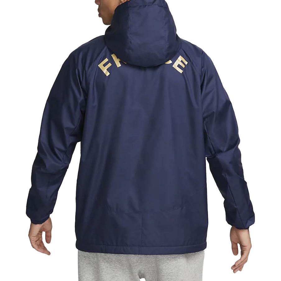 Nike Solid Color Zip-Up Hooded Jacket Men Outerwear Blue DH4698-410