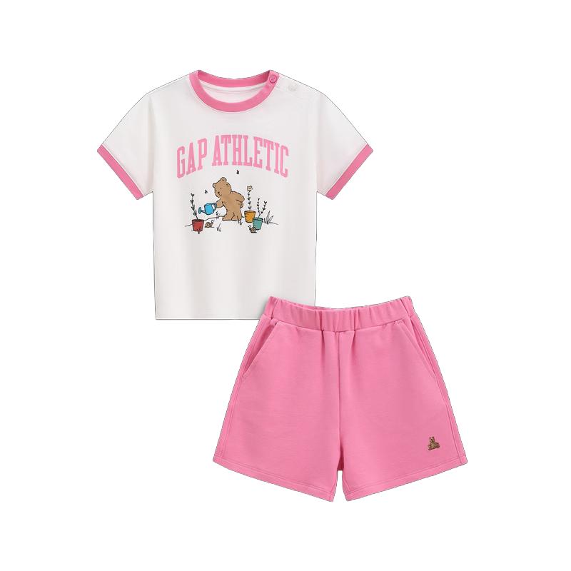 GAP Girls  Toddler Logo Bear Print Short Sleeve Set 90/52