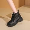 Winter new velvet Martin boots women's large size platform short boots women's warm leather boots