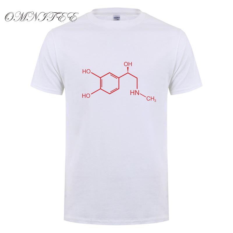 Omnitee New Adrenaline Molecular Formula T Shirt Unisex Tops Summer Style Short Sleeve Unisex Funny Epinephrine Tshirts Tee Ot572