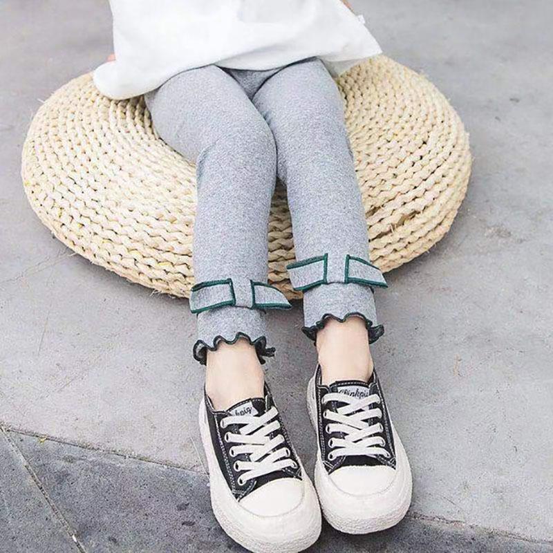 

Леггинсы для девочек, универсальная верхняя одежда на весну и осень, повседневные брюки, однотонные узкие эластичные брюки, брюки для ног 80 серый