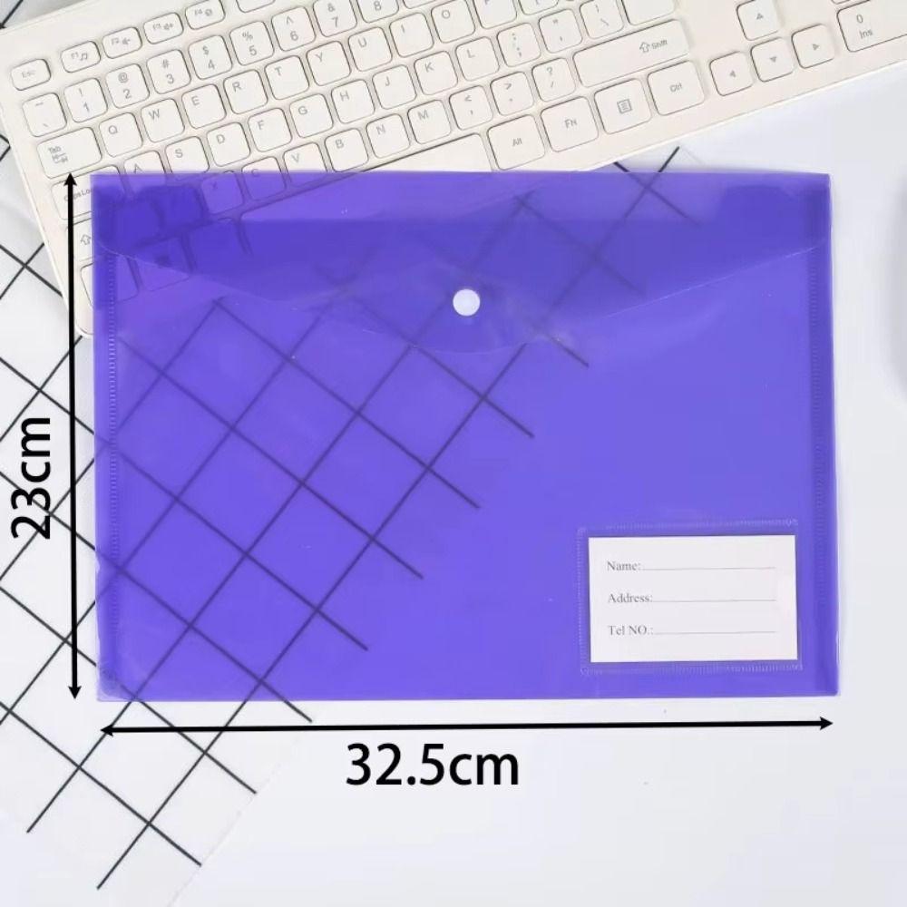1Pcs with Label Pocket Document Files Folders Clear Envelope Popper Wallets for School Office Home