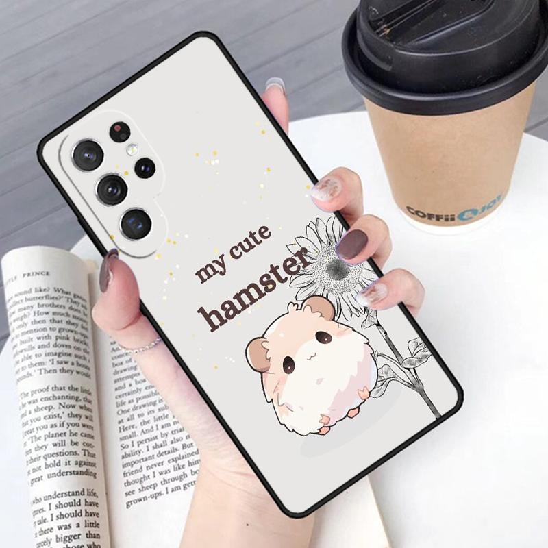 Cute Lovely Pet Hamster Phone Case Cover For Samsung Galaxy S24 S25 Ultra S21 S22 Ultra S10E Note 10 Plus Note 20 FE S23