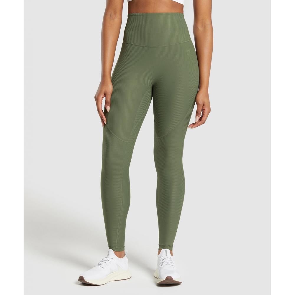

Gymshark Леггинсы в рубчик Core Olive B8A9O ECBG