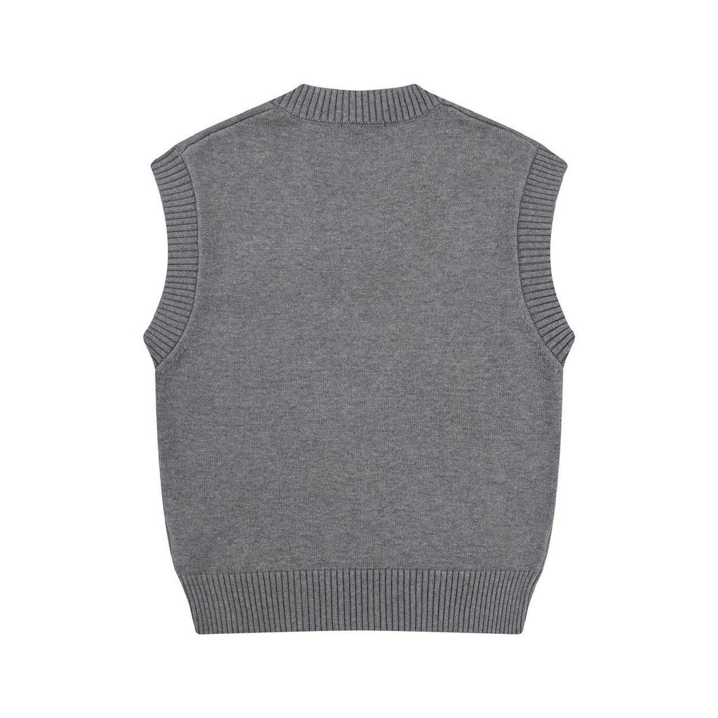 AMI 2025 Autumn and Winter Men's New Red Heart Letter V-neck Sleeveless Couple Sweater Vest