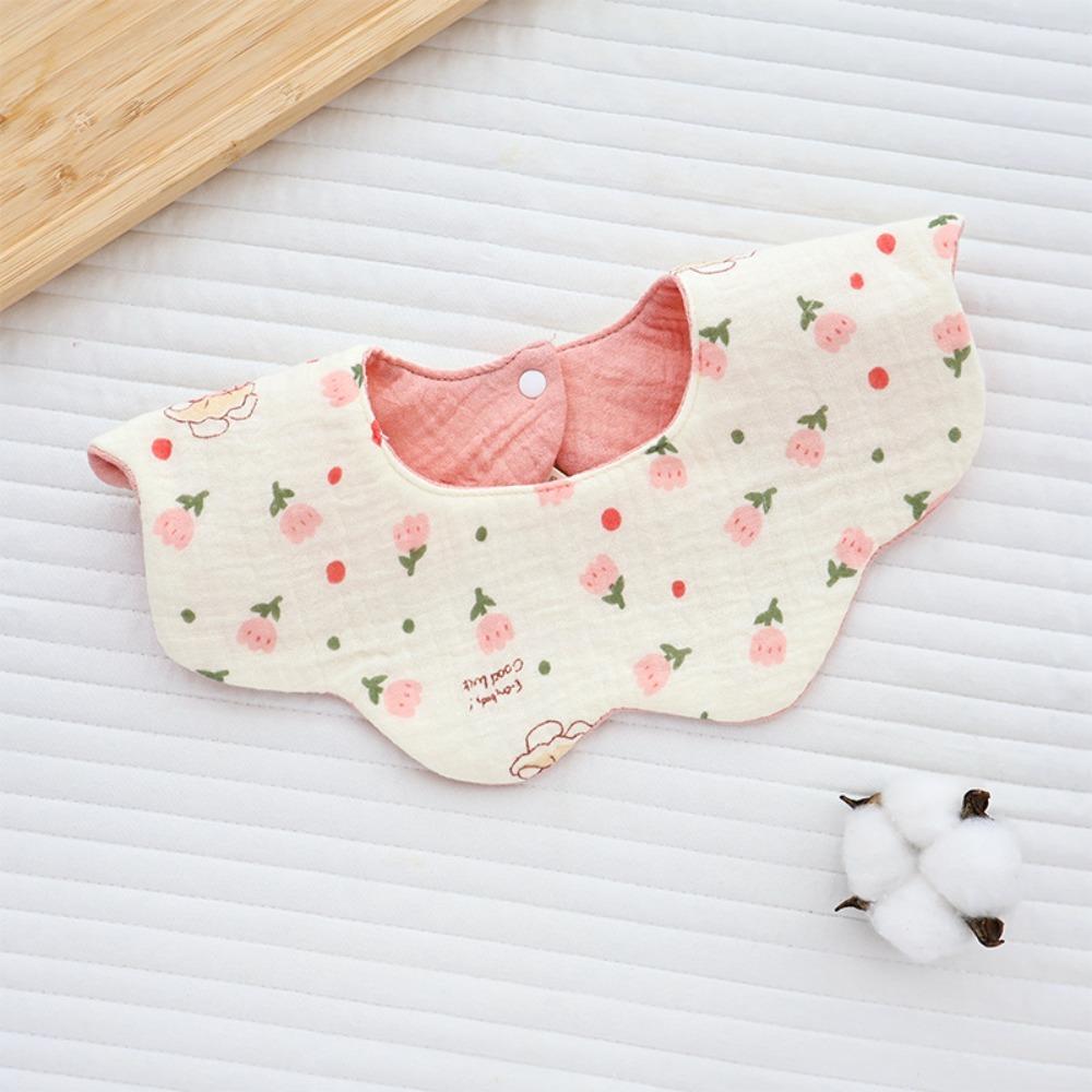Ins Double-sided Cotton Waterproof Bib Crepe 360-degree Rotating Saliva Towel Children's Breathable Gauze Baby Bib