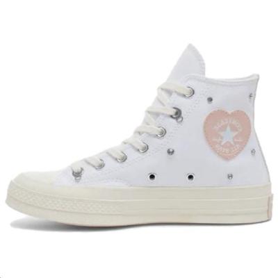 1970s Comfortable and Minimalist High-top Canvas Shoes Unisex White