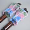 New Women 100% Real Genuine Knitted Rex Rabbit Fur Mittens Winter Warm Lady Real Fur Fingerless Gloves Handmade Knit Fur Mitten