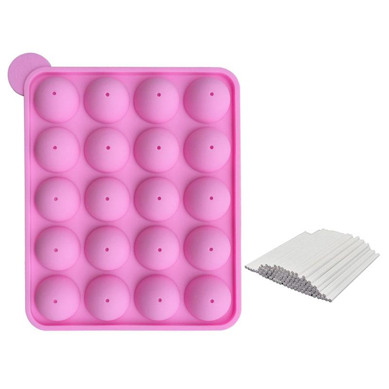 20 Holes round lollipop mold silicone easy demoulding chocolate lollipop mold silicone cake mold