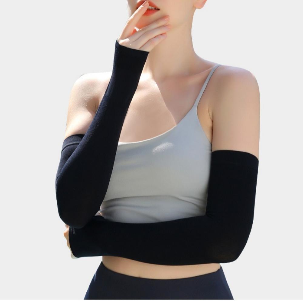 Summer Anti-UV Cooling Ice Silk Arm Sleeves Breathable Stretchy Sun Protection Covers for Cycling Running Outdoor Sports