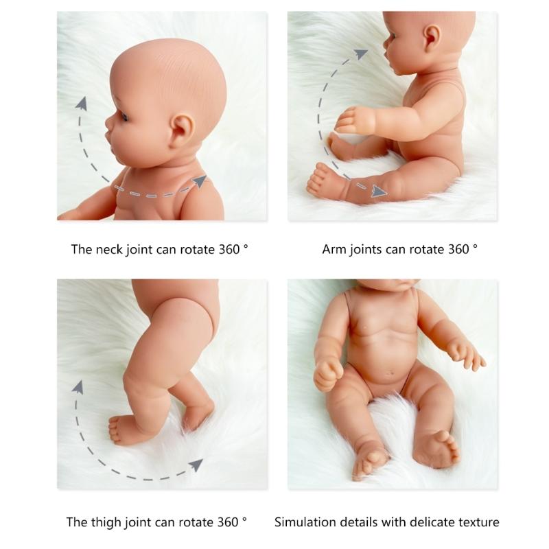 30cm Simulation Baby Doll Realistic Rebirth Doll with Nipple/Blanket/Bassinet/Pillow for Baby Kid Appease Accompany