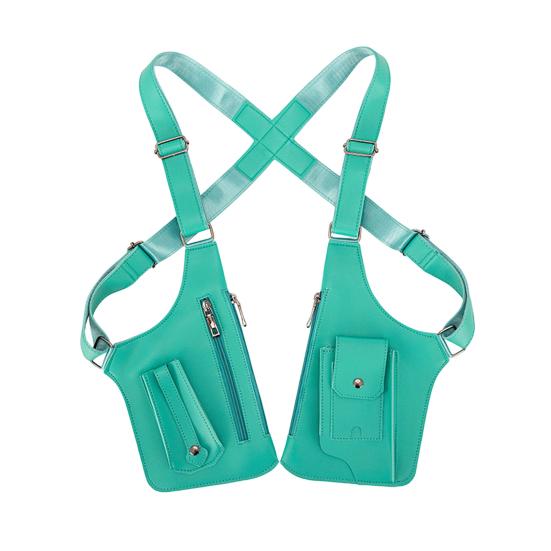 Faux Leather Armor Wallet Adjustable Underarm Shoulder Holster Chest Pouch Anti Pickpocket Wallet Phone Bag for Men Travel Camping Hiking