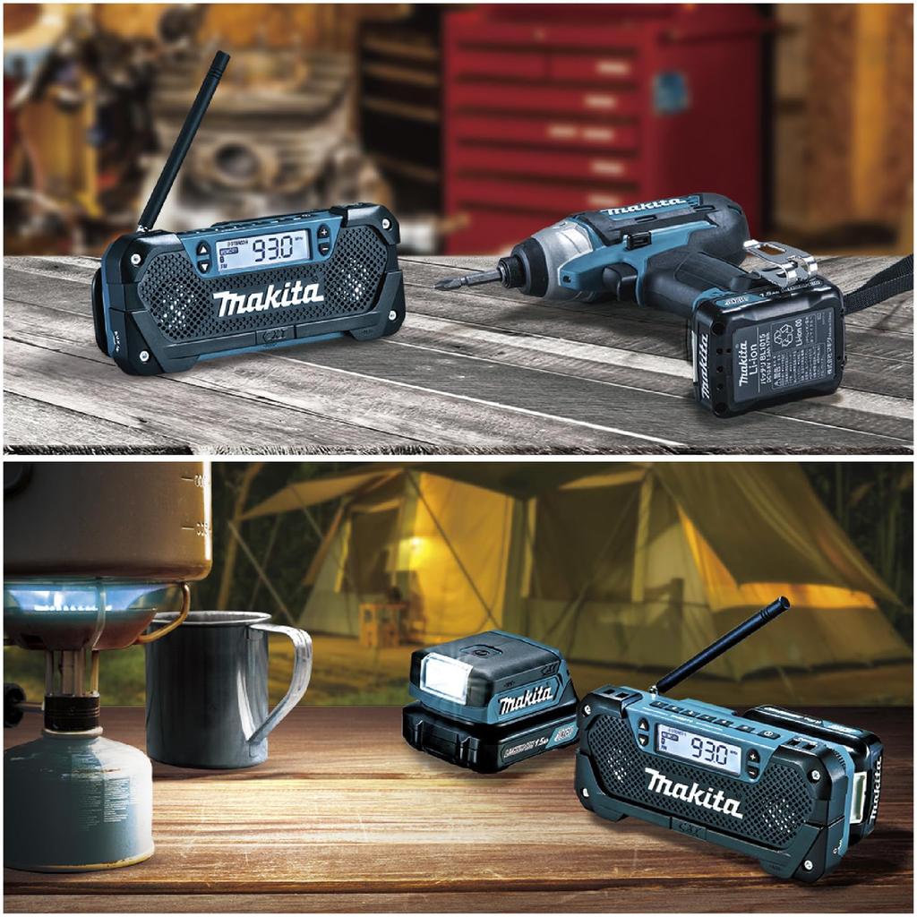 Cordless Radio Makita Lightweight Portable Black Blue MR052