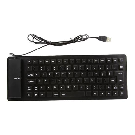 85 Keys Portable USB Mute Silicone Foldable Wired Keyboard for Laptop/Computer