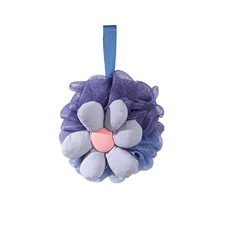 Bath Flower Shower Loofah Reusable Body Scrubber Exfoliating Mesh Bath Accessories For Kids Adults Lanyard Included Soft PE