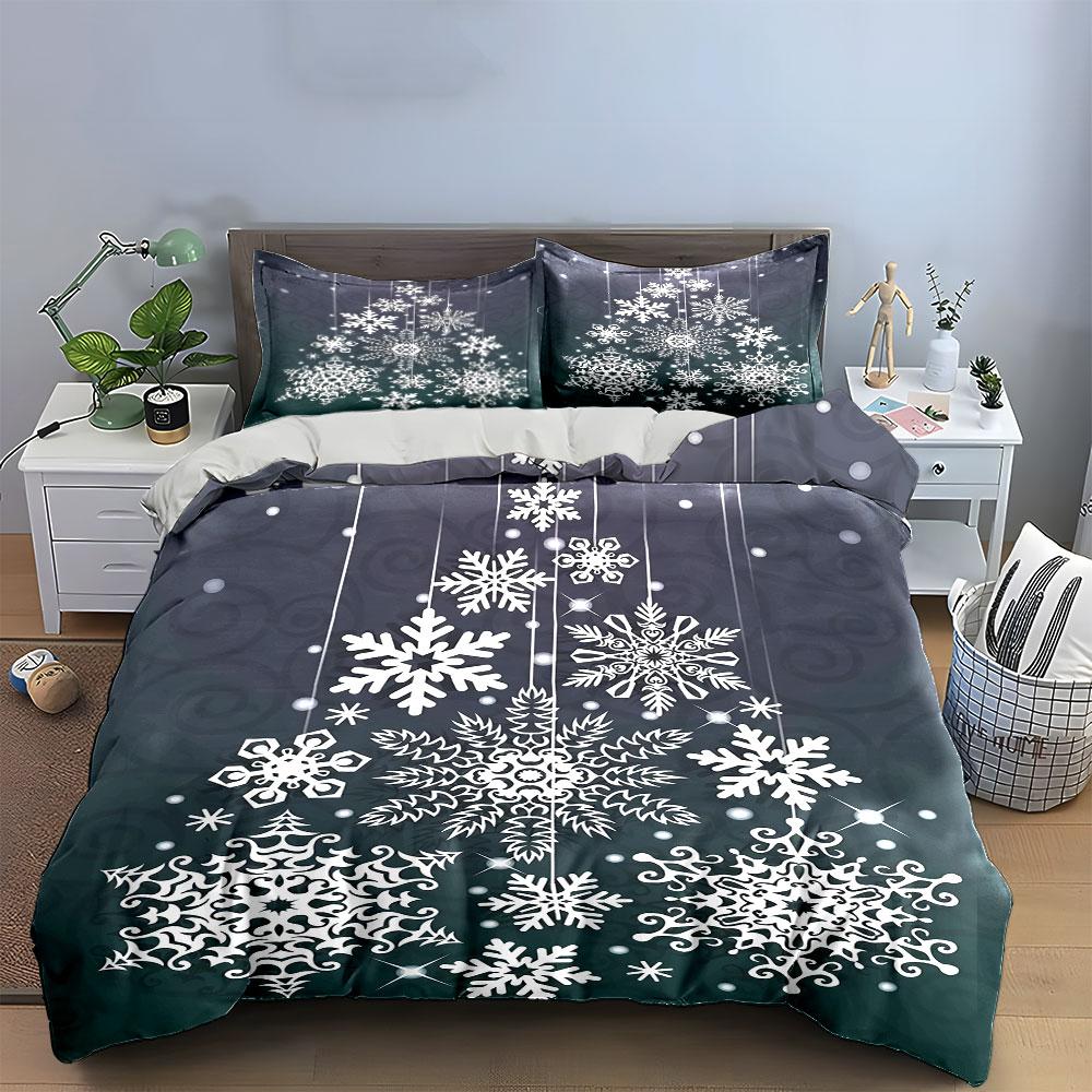 Snowflake Design Bedding Set Bedding Duvet Cover Set Duvet Cover Pillowcases (1 * Duvet Cover 2 * Pillowcases, Without Duvet Insert)