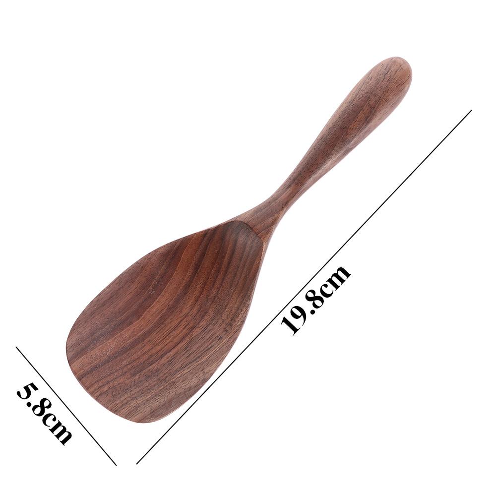 Black Walnut Large Coffee Stir Dessert Long Scoop Soup Spoons Kitchen Supplies Tableware Rice Scoop
