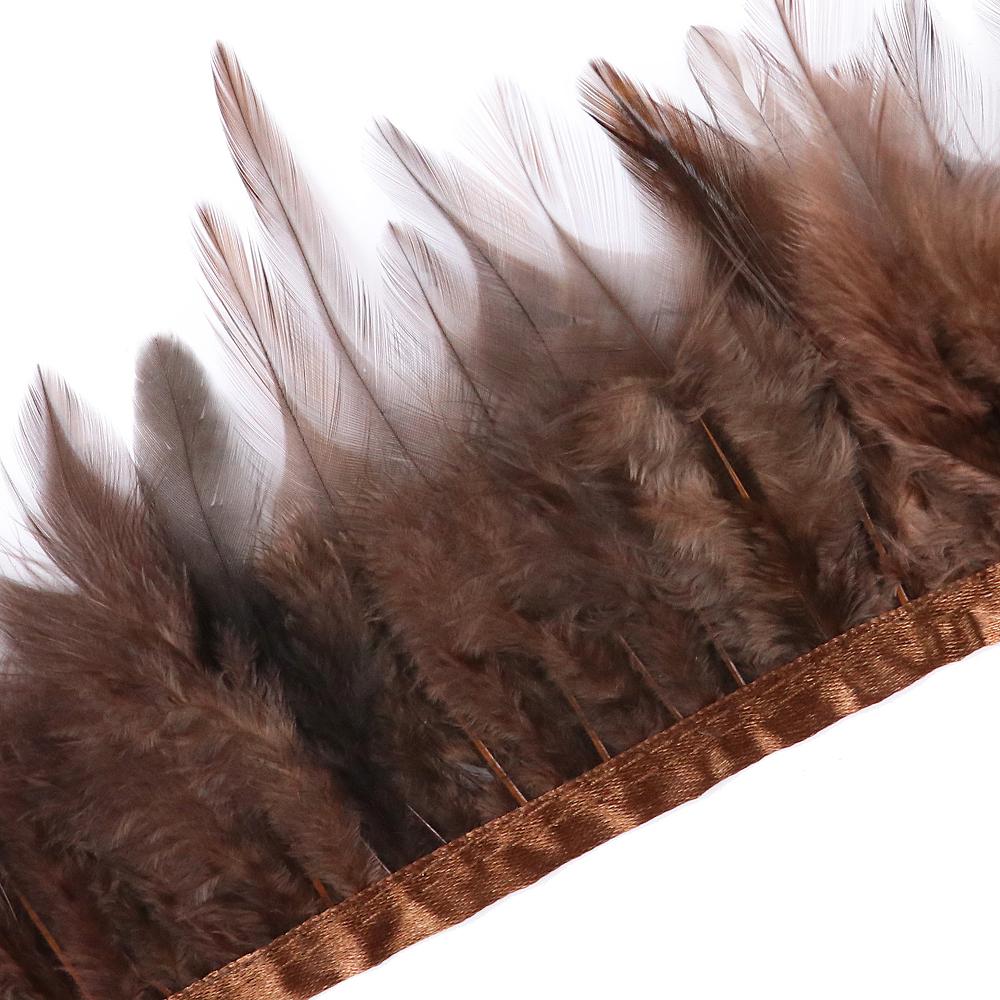 10Meter Black Saddle Rooster Hackle Feather Trim 10-15cm Cock Fringe Halloween Cosplay Dress Decor Pheasant Plume Selvage Crafts