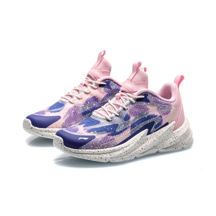 Li Ning Youth  Childrens Night Elf Low Top Non-Slip Wear-Resistant Sports Casual Shoes Kids sneakers Blue Pink YKCQ234-2