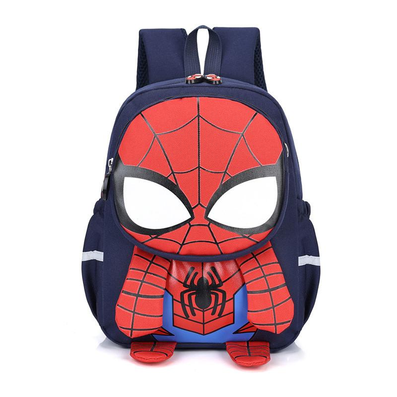 Spider Man Kids Backpack Cartoon Nylon Lightweight School Bag With Cushion Straps For Boys And Girls