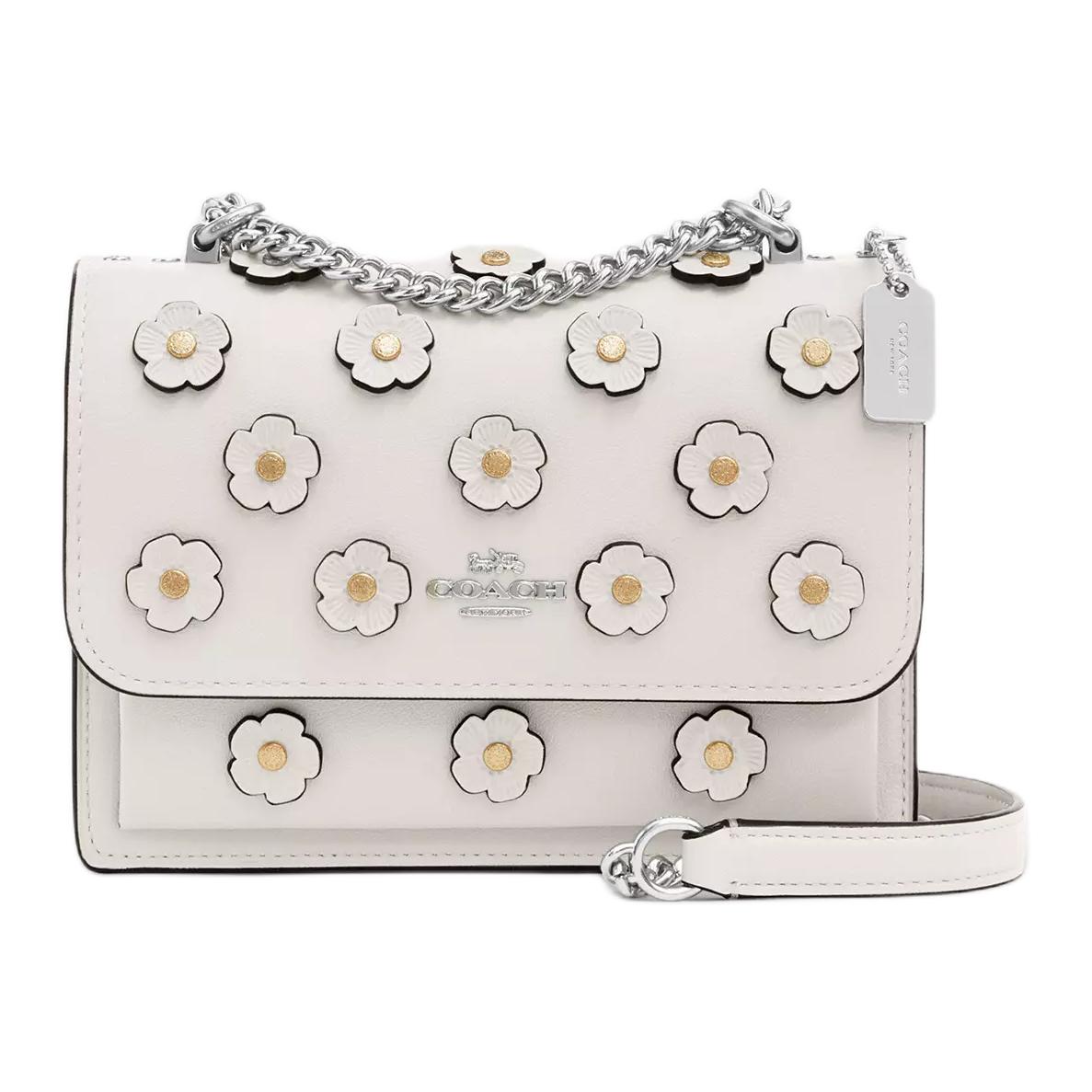 

Coach Claire 18 Brand Logo Floral Appliqué Leather Shoulder Crossbody Bag Small Women bags Chalk-White CAK00-SVHA Basic Set (Bag+Dust Bag)