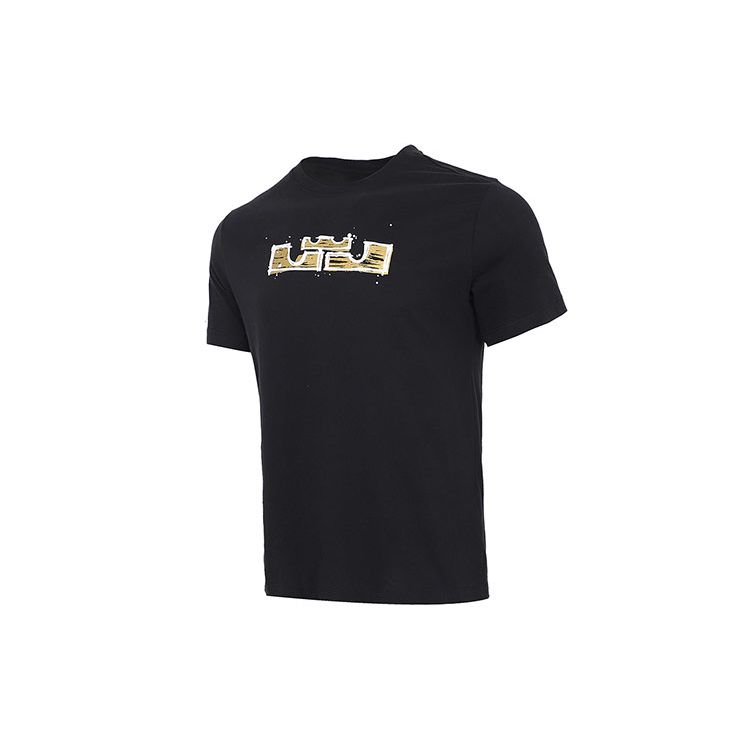 Nike LeBron James Lion Print Basketball Sports Round Neck Short Sleeve T-Shirt Men Tops Black DD0784-011
