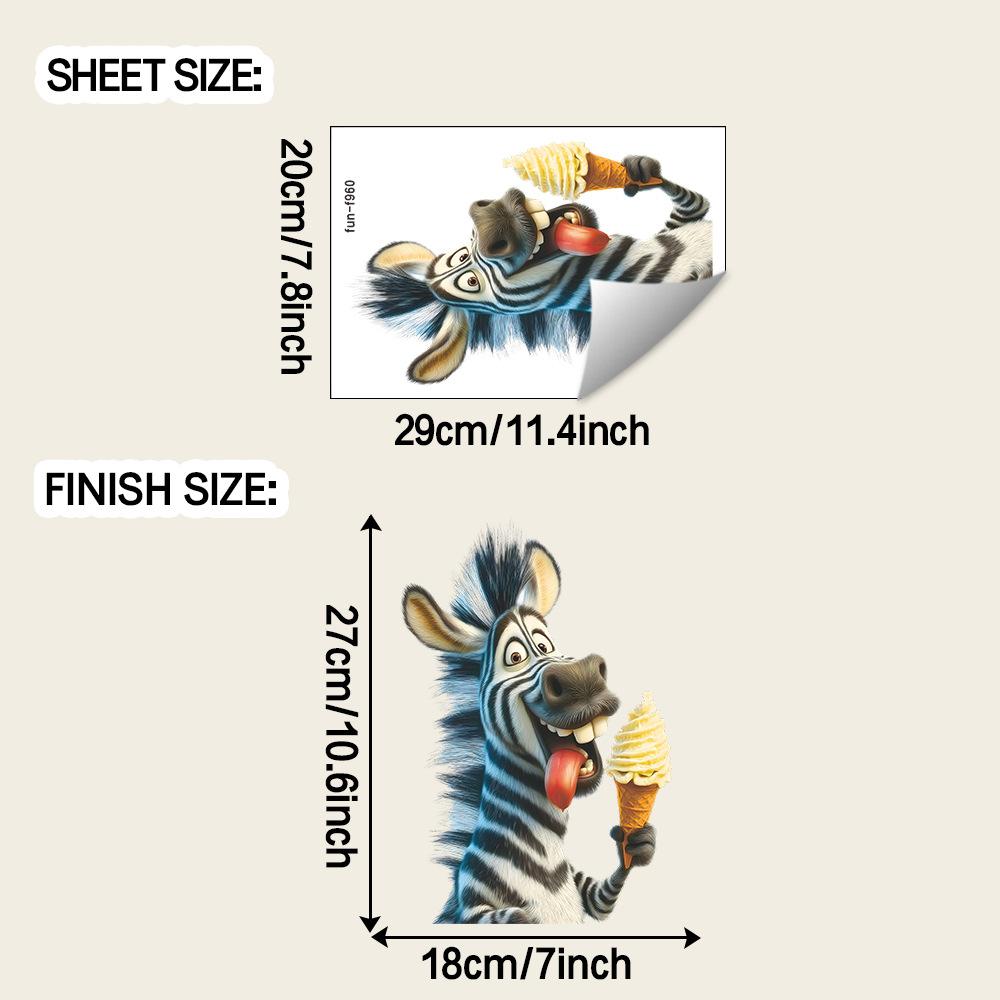 

Креативные и забавные декоративные наклейки на стену для кухни ресторана с зеброй, поедающей мороженое