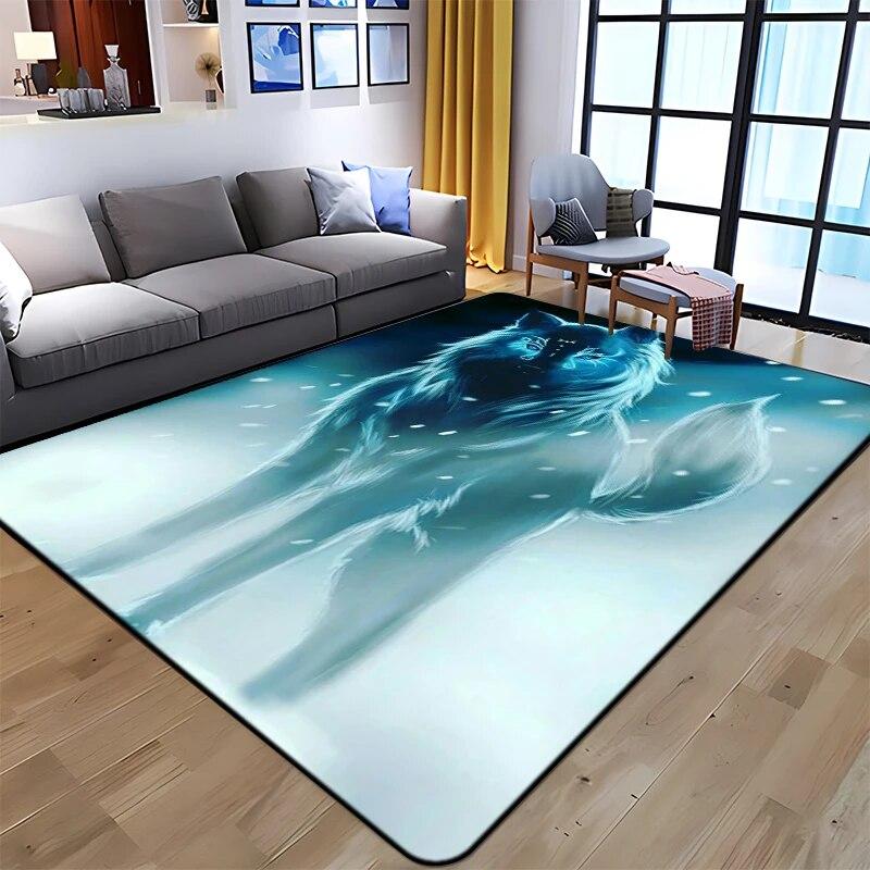 Best Selling Wolf Art Printed Carpet for Living Room Large Area Rug Soft Mat E-sports Chair Carpets Alfombra Gifts Dropshopping