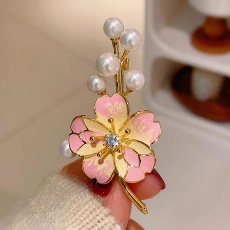 

Персонализированные Изысканные Розовые Цветочные Броши с Жемчугом Женская Одежда Пальто Ювелирные Аксессуары Подарки 1pc