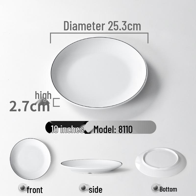 Melamine Imitation Porcelain Round Dinner Plate - Durable Restaurant and Buffet Dish