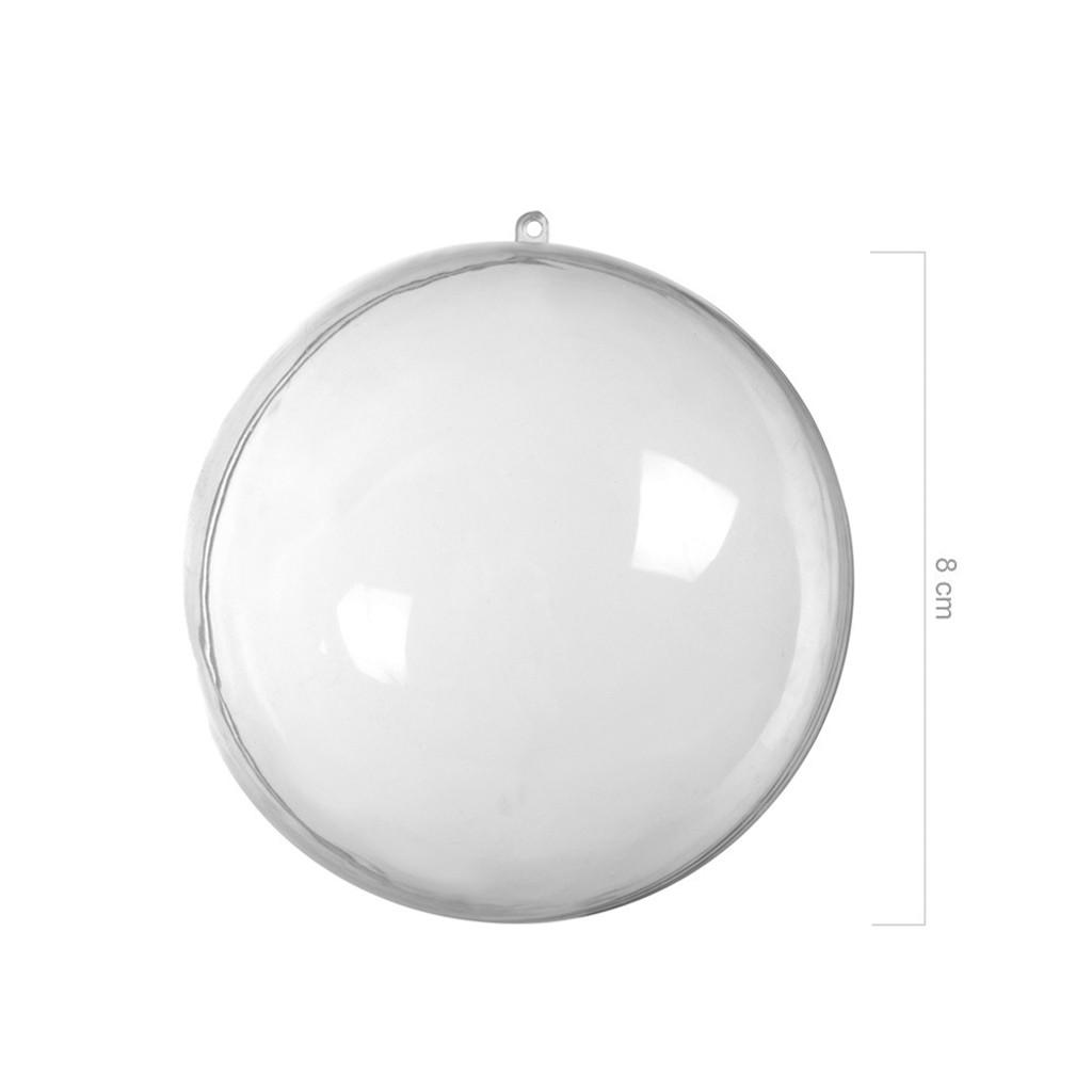 5pcs Clear Plastic Baubles Christmas Baubles Sphere Fillable Tree Ornament