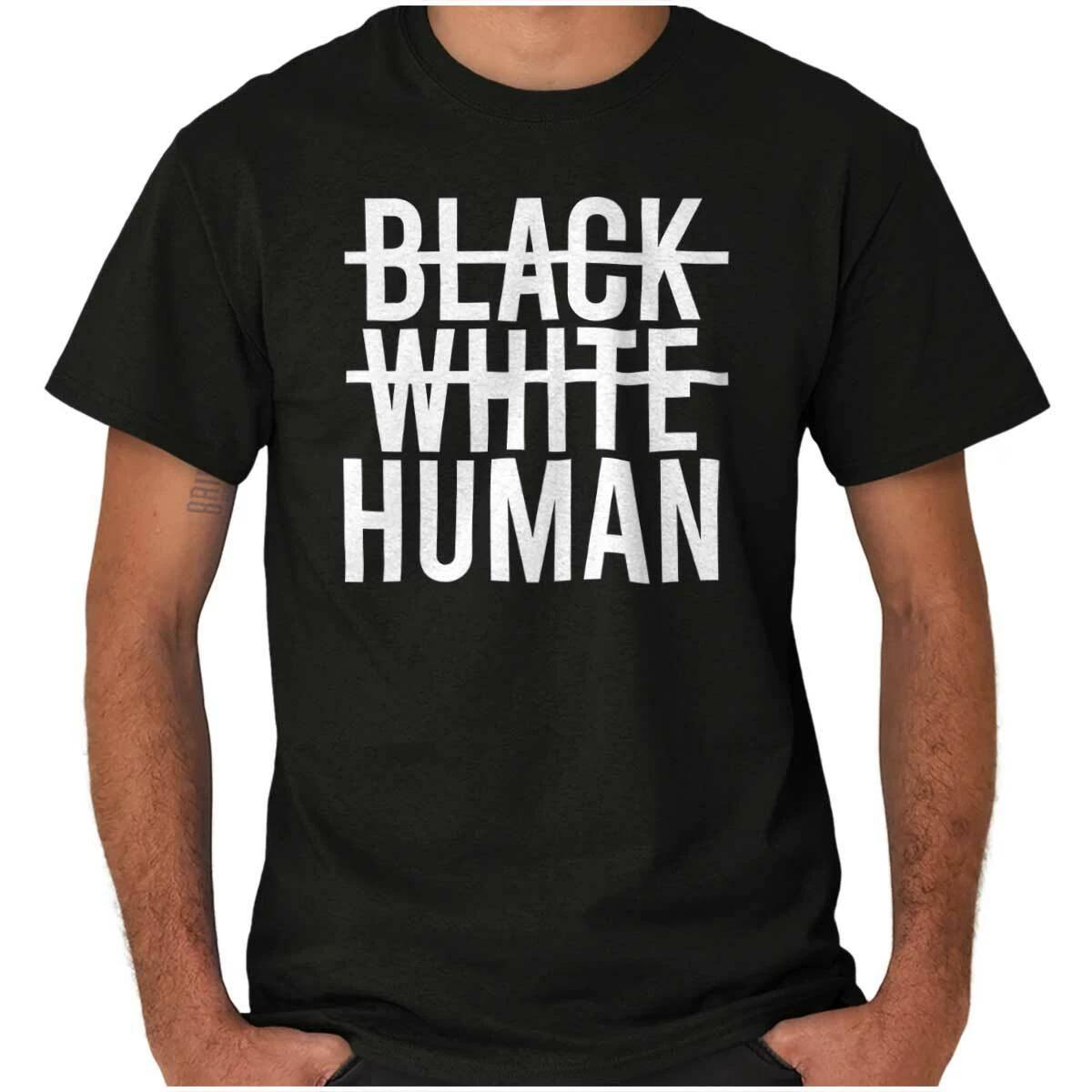 Black White Human Social Justice Activist Womens or Mens Crewneck T Shirt Tee XL