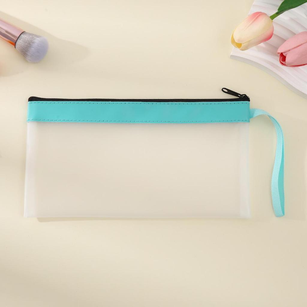 Korean Style TPU Pencil Case - Large Capacity Frosted Zipper Bag for Students