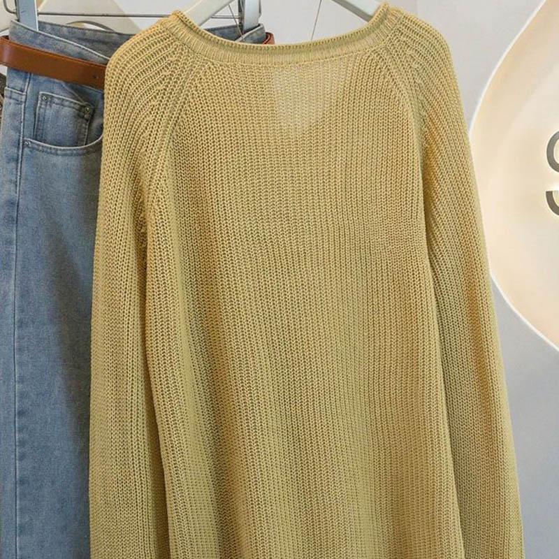 Sweater for Women Autumn Winter Thickened  Warm Knitted Stretchy Long Sleeve Oversize V-neck Tops