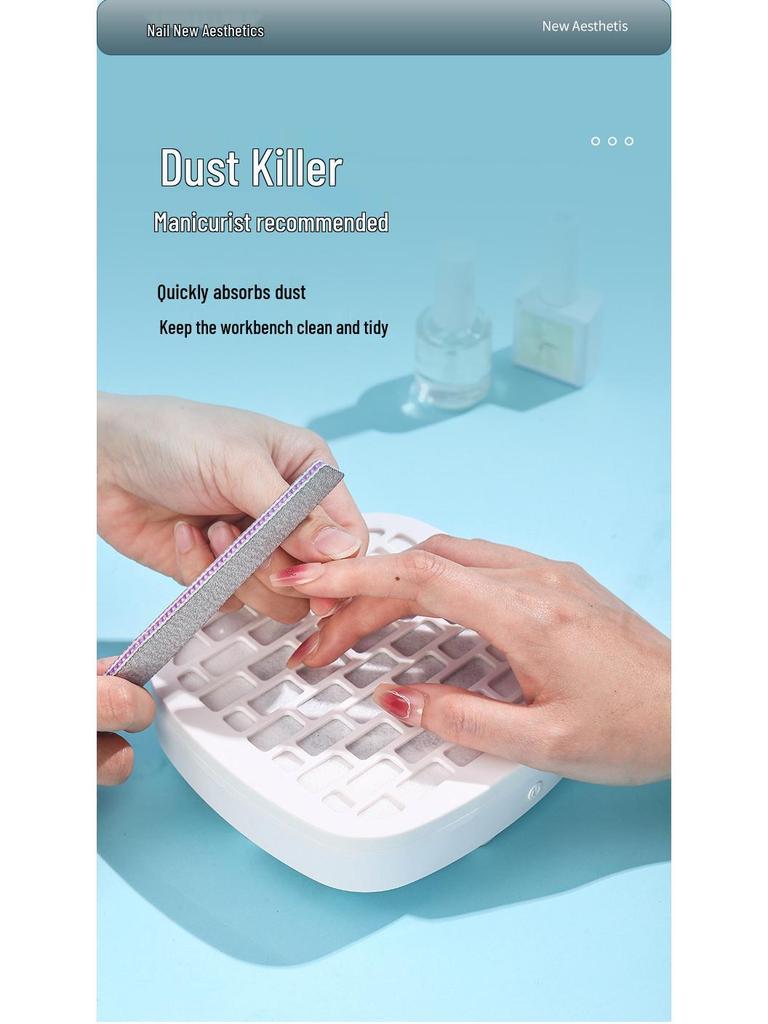 Compact Silent High-Suction Nail Dust Collector with Filter Cotton