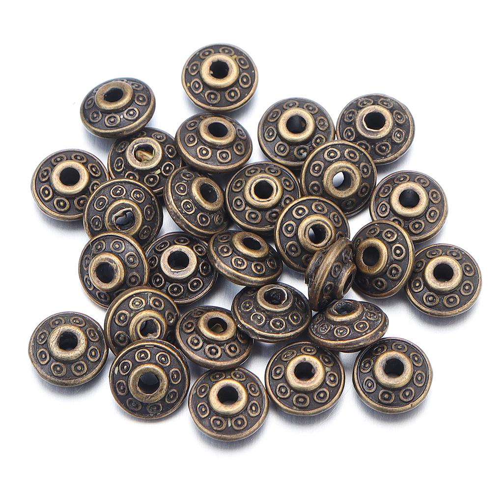 50 Stück/Los 6,5x3,5mm Vintage Legierung Abstandshalter Perlen Metallperlen Lose Perlen Für Schmuckherstellung DIY Armband Halskette Zubehör