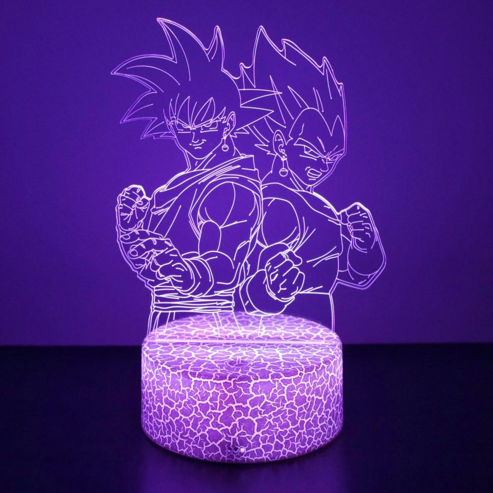 

Dragon Sphere Z Animation Figures Goku Figure Vegeta Gohan 3D Lamp POLYVINYL CHLORIDE Action figurine Playthings for Children Room Decor Super Saiyan USB&Black Base no Remote
