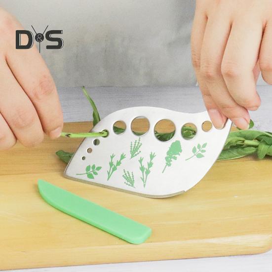 Herb Stripper Leaf Peeler Cutter 9 Holes Kitchen Tool for Kale Basil Thyme Cilantro Rosemary Cooking Utensil for Herb Lovers
